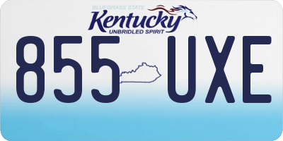 KY license plate 855UXE