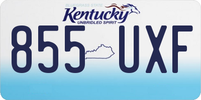 KY license plate 855UXF