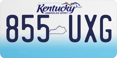 KY license plate 855UXG