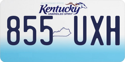KY license plate 855UXH