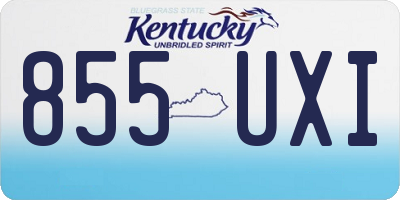 KY license plate 855UXI