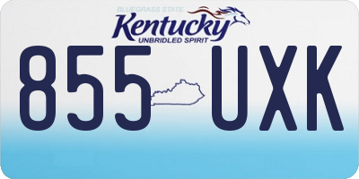 KY license plate 855UXK