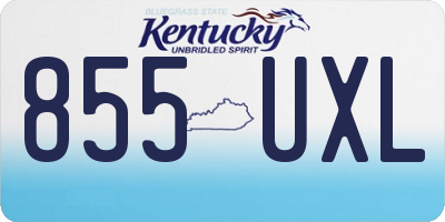 KY license plate 855UXL