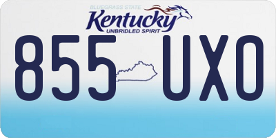 KY license plate 855UXO
