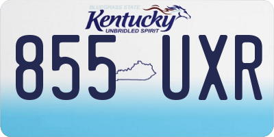 KY license plate 855UXR