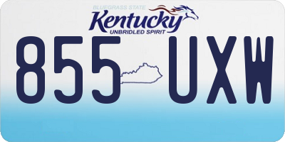 KY license plate 855UXW
