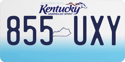 KY license plate 855UXY