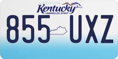KY license plate 855UXZ
