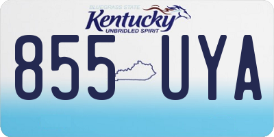 KY license plate 855UYA