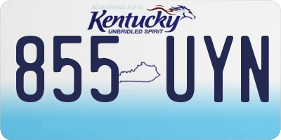 KY license plate 855UYN