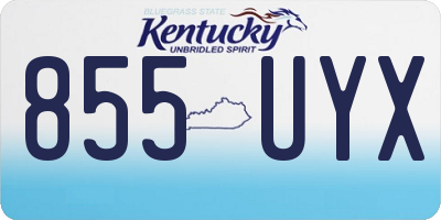 KY license plate 855UYX