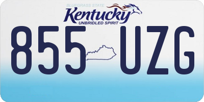 KY license plate 855UZG