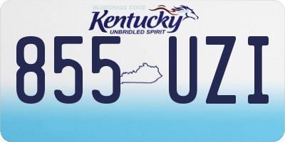 KY license plate 855UZI