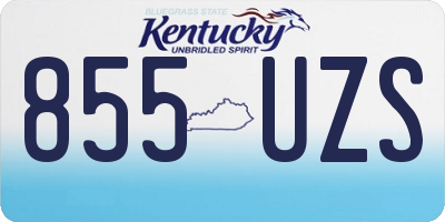 KY license plate 855UZS