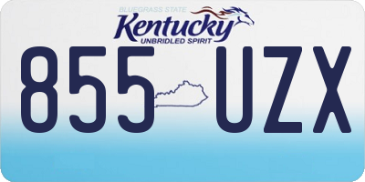 KY license plate 855UZX