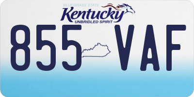 KY license plate 855VAF