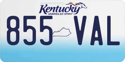 KY license plate 855VAL
