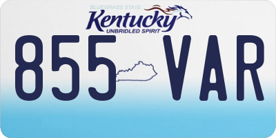KY license plate 855VAR