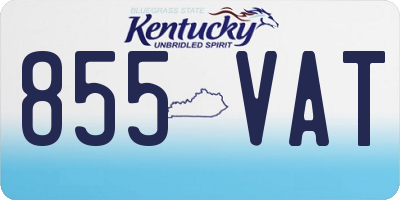 KY license plate 855VAT