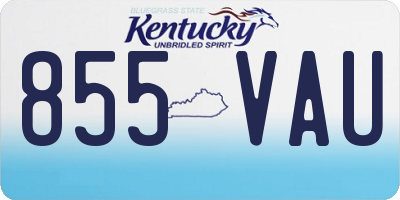 KY license plate 855VAU