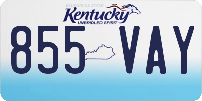 KY license plate 855VAY