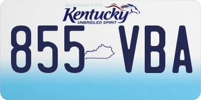 KY license plate 855VBA