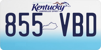 KY license plate 855VBD