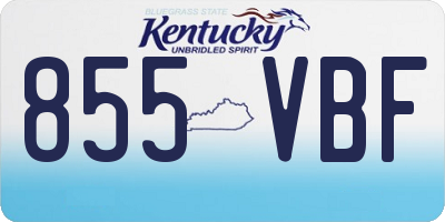 KY license plate 855VBF