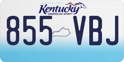 KY license plate 855VBJ