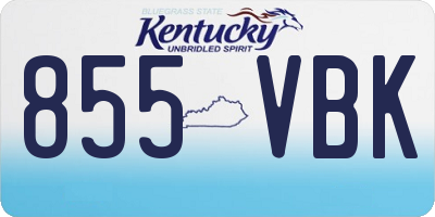 KY license plate 855VBK
