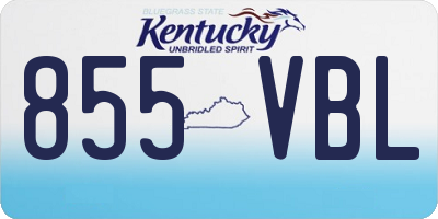 KY license plate 855VBL