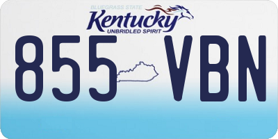 KY license plate 855VBN