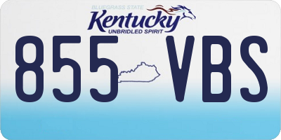 KY license plate 855VBS