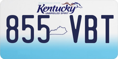 KY license plate 855VBT