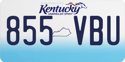 KY license plate 855VBU