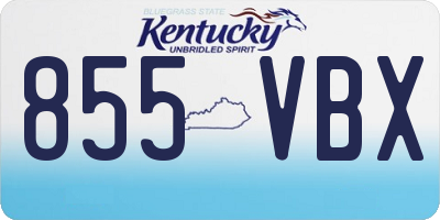 KY license plate 855VBX