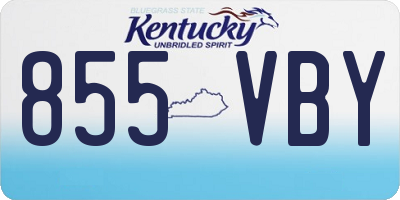 KY license plate 855VBY