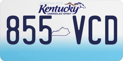 KY license plate 855VCD