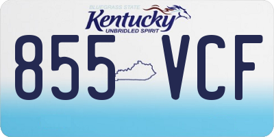 KY license plate 855VCF
