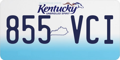 KY license plate 855VCI