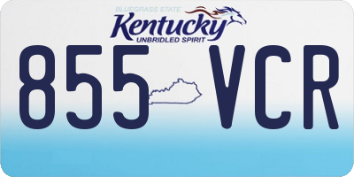 KY license plate 855VCR