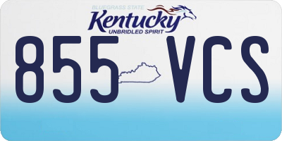 KY license plate 855VCS