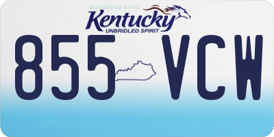 KY license plate 855VCW