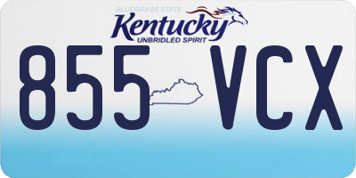KY license plate 855VCX