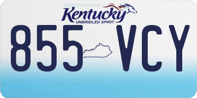 KY license plate 855VCY