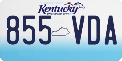 KY license plate 855VDA