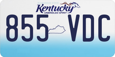 KY license plate 855VDC