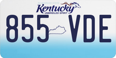 KY license plate 855VDE
