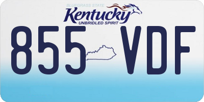 KY license plate 855VDF