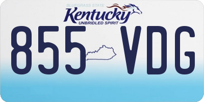 KY license plate 855VDG